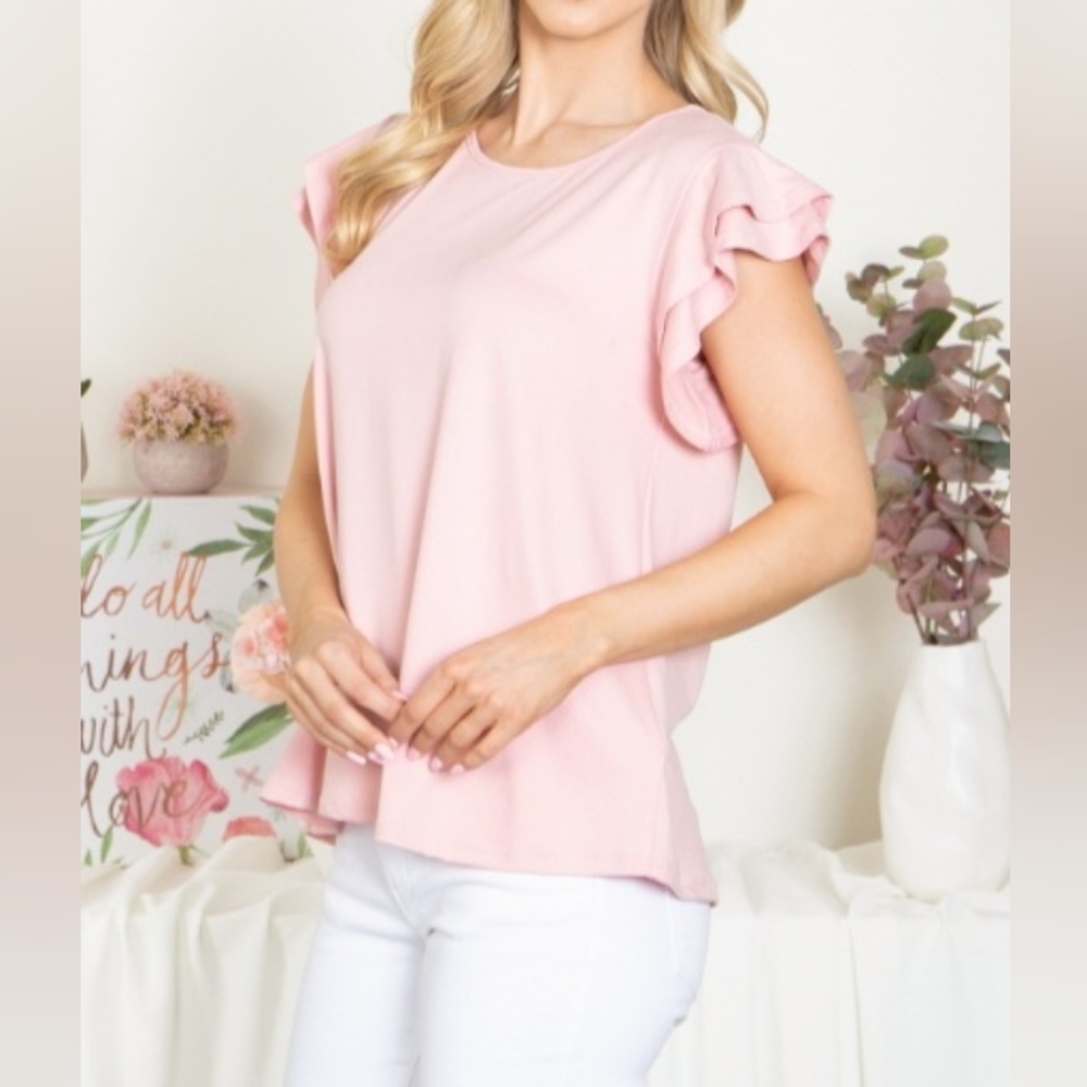 Raffle Layered Short Sleeve Blouse